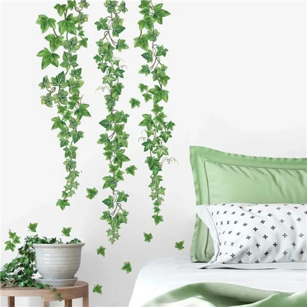 Hanging Vine Wall Decals Ivy Leaves Wall Stickers Bedroom Living Room Decor Art